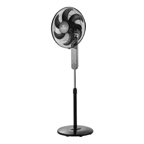 Estia Ανεμιστηρας Σταντ Επιδαπεδιος bow 40cm 60w Μαυρος με Τηλεχειριστηριο