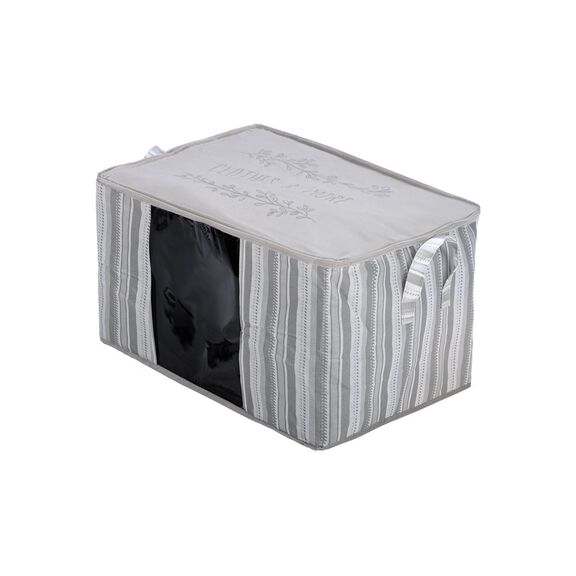 Estia Θηκη Αποθηκευσης non Woven Υφασματινη 60x45x35cm με Παραθυρο Ivory