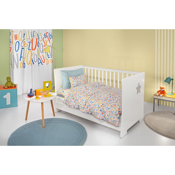 Σετ 3τμχ Βρεφικά Σεντόνια Letters Multi 115x170 guy Laroche  100% Cotton