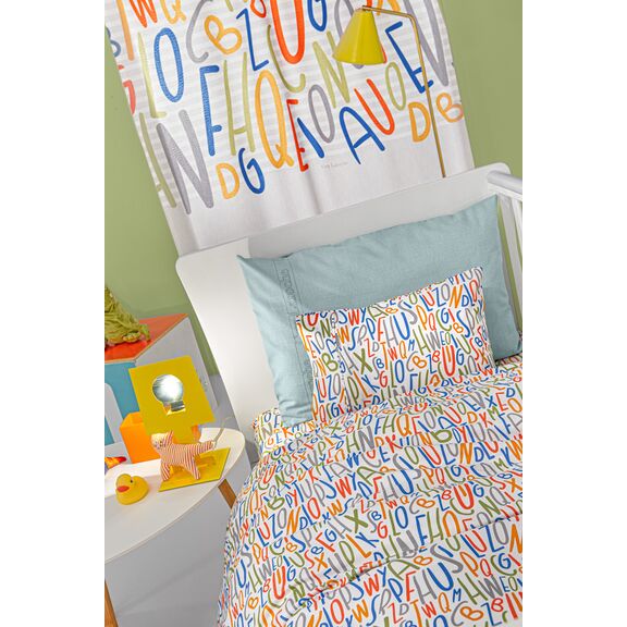 Σετ 3τμχ Βρεφικά Σεντόνια Letters Multi 115x170 guy Laroche  100% Cotton