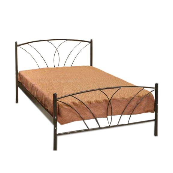 Κρεβάτι Μεταλλικό metalfurniture Τήνος Λευκό 160x200 - Ασημί Σφυρήλατο