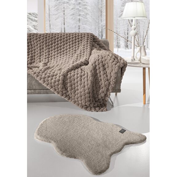 Σετ 2τμχ Alpaca Taupe guy Laroche  100% Pol. Art. fur