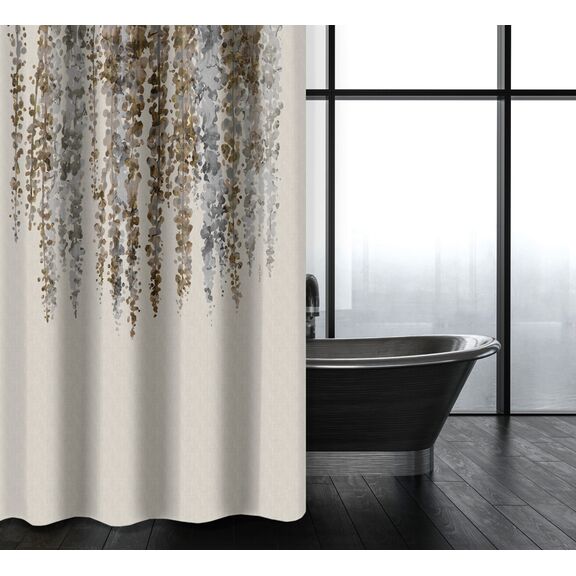 Κουρτίνα Μπάνιου Abstract des 115 Natural με Κρίκους 180x200 Saint Clair  100% Polyester
