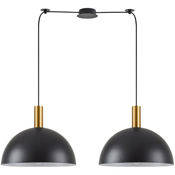 Se21-gm-4-bl2-Ms40 Adept Tube Gold Matt Pendant Black Metal Shade+