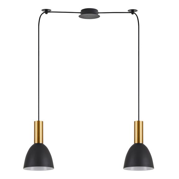 Se21-gm-4-bl2-ms2 Adept Tube Gold Matt Pendant Black Metal Shade+