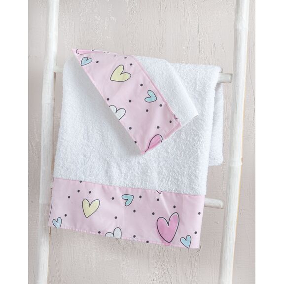 Pop Hearts - σετ Πετσετες 3τεμ. σετ 3 Τεμαχιων (30x50, 50x90, 80x150) Συσκευασια Σακουλας