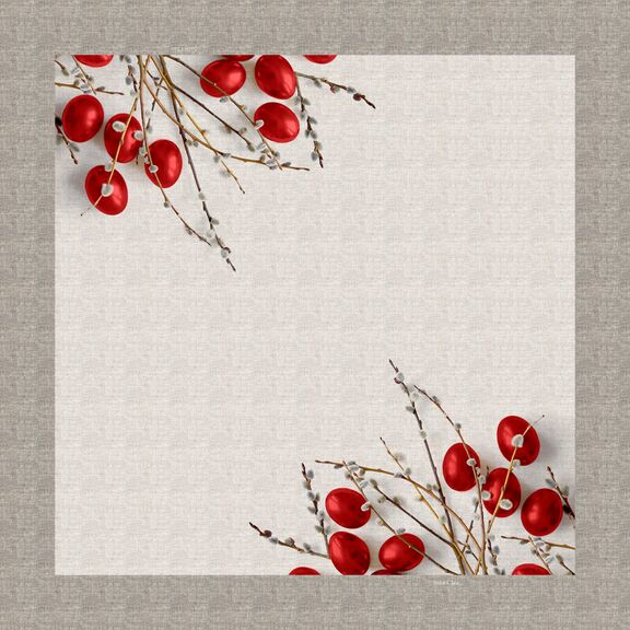 Πασχαλινό Τραπεζομάντηλο Easter 17 red 145x145 Saint Clair  100% Polyester
