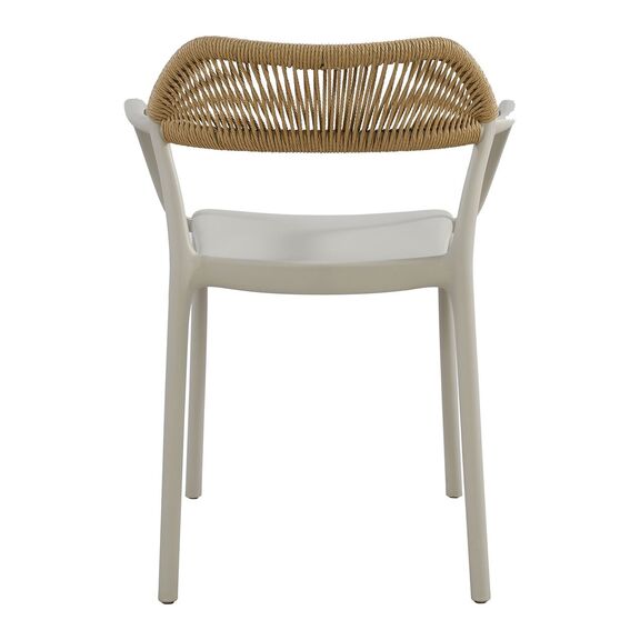 Dolli Πολυθρόνα Στοιβαζόμενη, pp-uv Γκρι, Rope Wicker Φυσικό