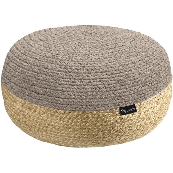 Πουφ Maya Taupe Ottoman 50x50x25 guy Laroche  50% Jute - 50% Cotton