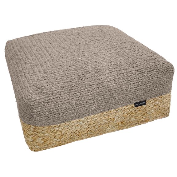 Πουφ Maya Taupe Boho 50x50x25 guy Laroche  50% Jute - 50% Cotton