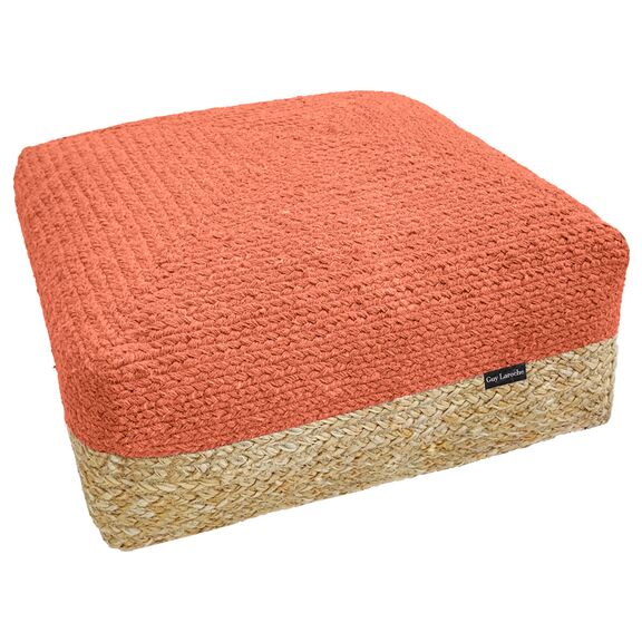 Πουφ Maya Terra Boho 50x50x25 guy Laroche  50% Jute - 50% Cotton