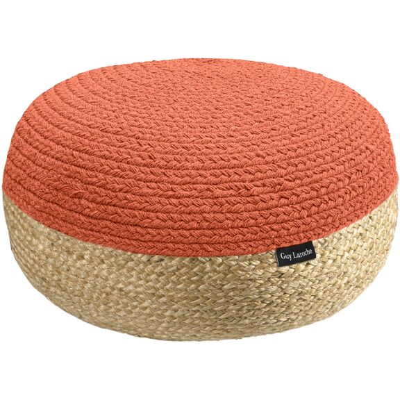 Πουφ Maya Terra Ottoman Large 65x65x30 guy Laroche  50% Jute - 50% Cotton