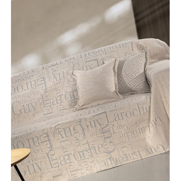 Ριχτάρι Καναπέ Stamp Natural (Τετραθέσιος) 180x350 guy Laroche  37% Cotton-21%polyester-42% Acrylic