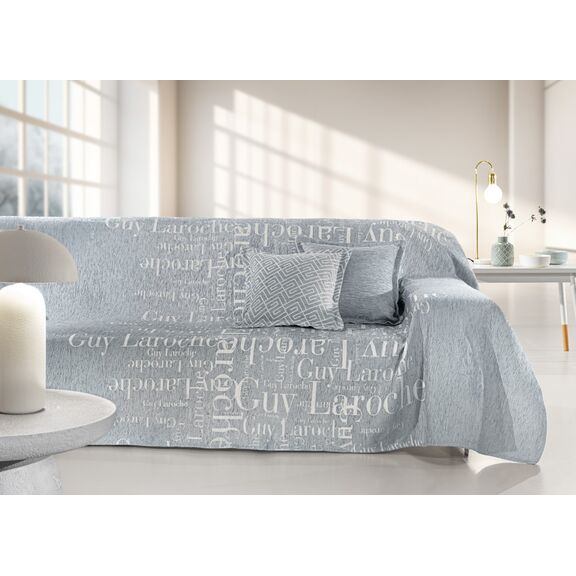 Ριχτάρι Καναπέ Stamp Silver (Τριθέσιος) 180x300 guy Laroche  37% Cotton-21%polyester-42% Acrylic
