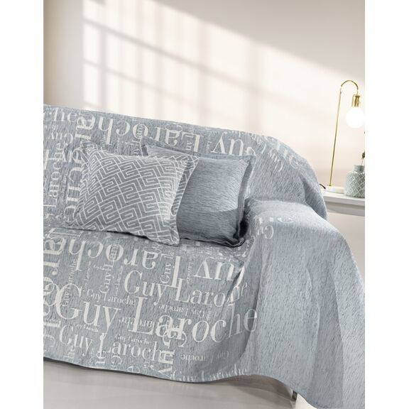 Ριχτάρι Καναπέ Stamp Silver (Τριθέσιος) 180x300 guy Laroche  37% Cotton-21%polyester-42% Acrylic