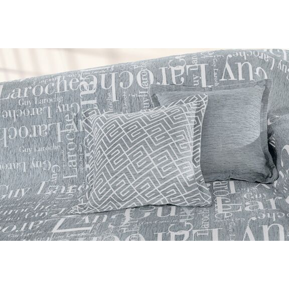 Ριχτάρι Καναπέ Stamp Silver (Τριθέσιος) 180x300 guy Laroche  37% Cotton-21%polyester-42% Acrylic
