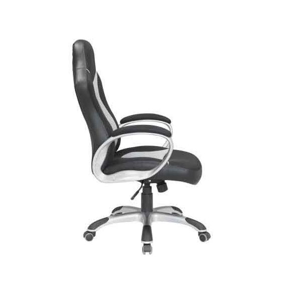Velco pro Systems Καρεκλα Γραφειου  Gaming Μαυρη-Γκρι- Διαστασεισ: 64x62x110/118cm -Επιφανεια Pu+pvc