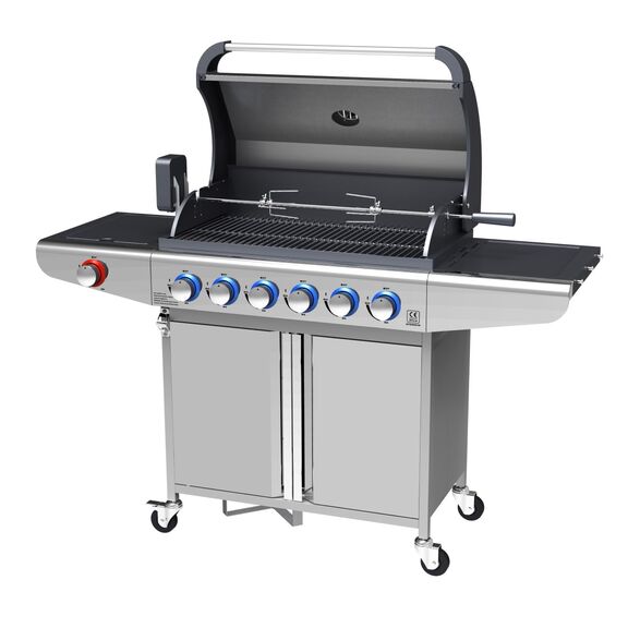 Campfire Ψησταρια με 6  Καυστηρες & Extra Εστια  με led Διακοπτες-Ινοχ