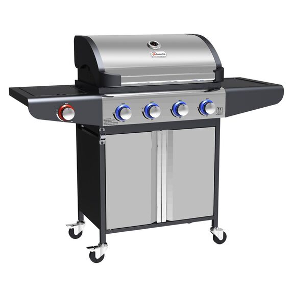 Campfire Ψησταρια με 4 Καυστηρες & Extra Εστια  και led Διακοπτες-Ινοχ