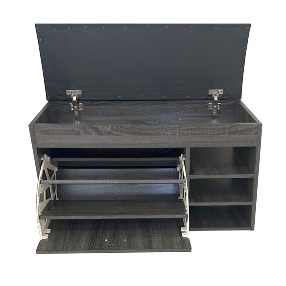 Velco  pro Systems Παπουτσοθηκη -Σκαμπο 80x30x49cm Γκρι Οξια