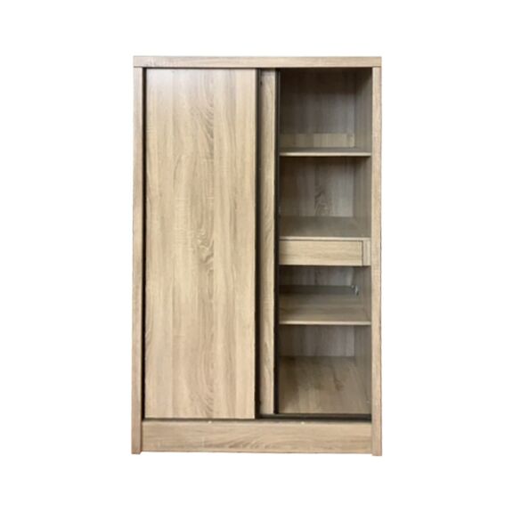 Velco pro Systems Ντουλαπα με δυο Πορτες Συρομενες & Μεταλλικα Πομολα 98x52x180cm Σφενδαμος