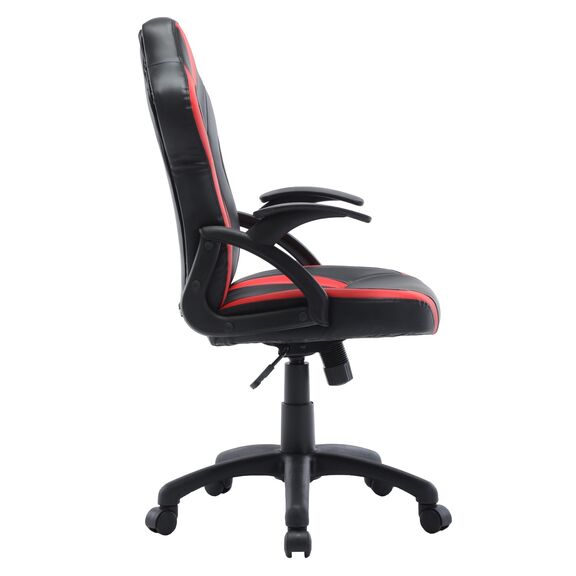 Velco pro Systems Καρεκλα Γραφειου Gaming- Μαυρη-Κοκκινη- Επιφανεια pu