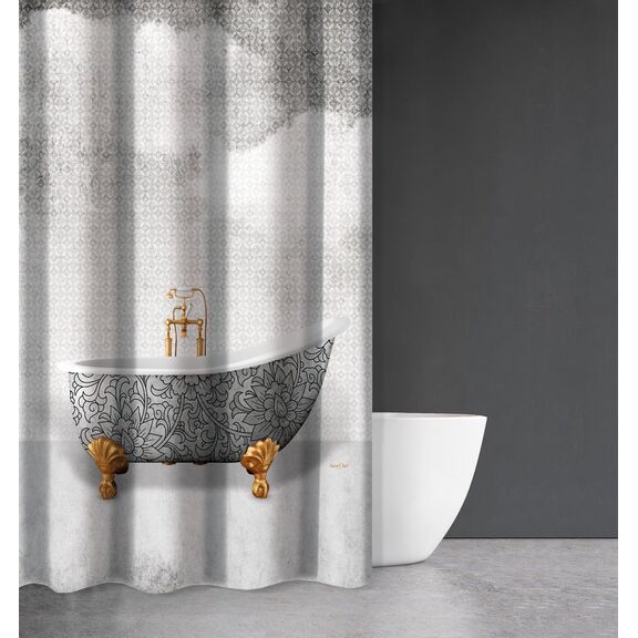Κουρτίνα Μπάνιου Abstract des 110 με Κρίκους 180x200 Saint Clair  100% Polyester