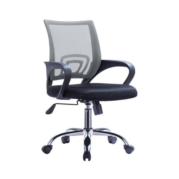 Πολυθρόνα Γραφείου Με Ανάκληση Χρώμιο/ mesh 55x57x86/96cm bf2101-f Μαύρο/ Γκρι ΕΟ254,11f