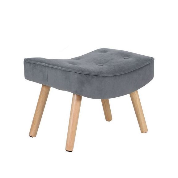 Σκαμπώ - Υποπόδιο Φυσικό/ Ύφασμα velure Γκρι 52x38x35cm zww alma Ε7141,71
