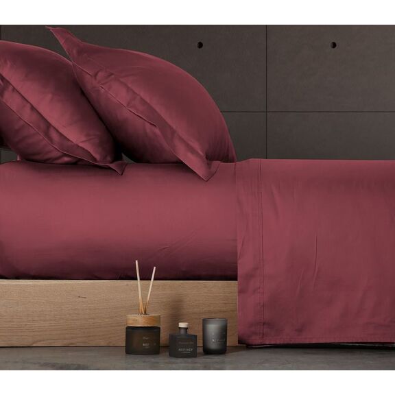 Σεντόνι king size 280x270cm sateen cotton nef-nef elements/ bordeaux 024609