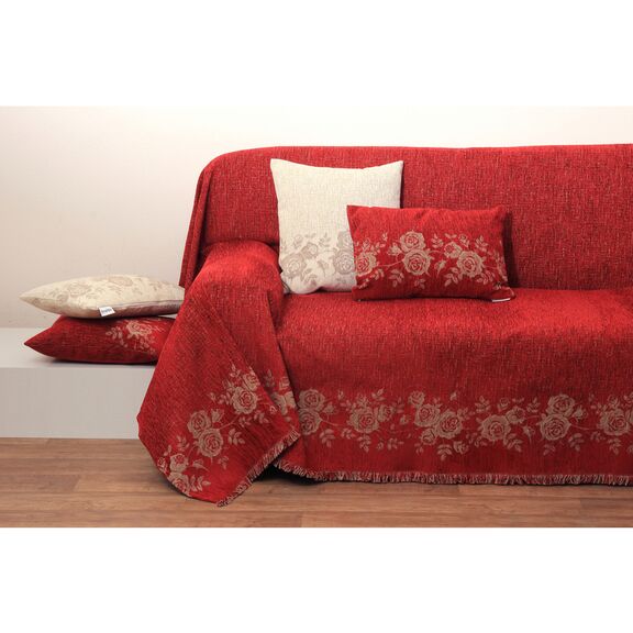 Μαξιλάρι Με Γέμιση 32x52 anna riska jacquard chenille trows 1434 Κόκκινο