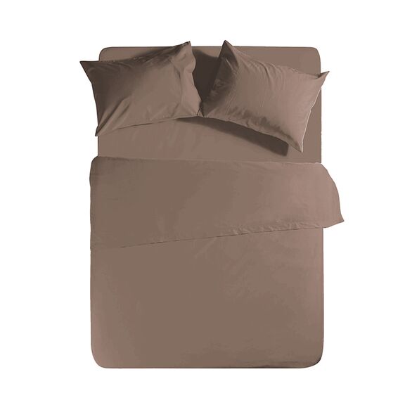 Σεντόνι Υπέρδιπλο Μεμονωμένο 240x270 nef-nef basic/mocca 100% Βαμβάκι Πενιέ 144tc