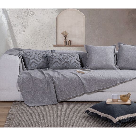 Ριχτάρι Τριθέσιου 170x300 nef-nef aronia grey 75% Βαμβάκι 25% polyester