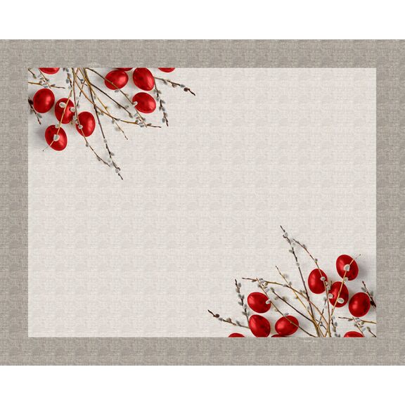 Πασχαλινό Τραπεζομάντηλο Easter 17 red 145x180 Saint Clair  100% Polyester