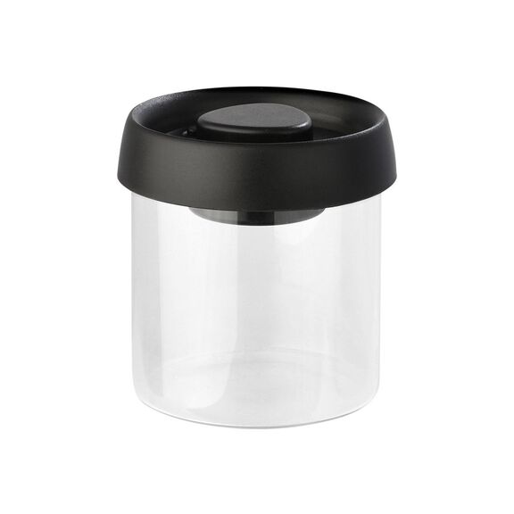 Estia Δοχειο Αποθηκευσης Κενου Αερος Γυαλινο 450ml με Καπακι Μαυρο