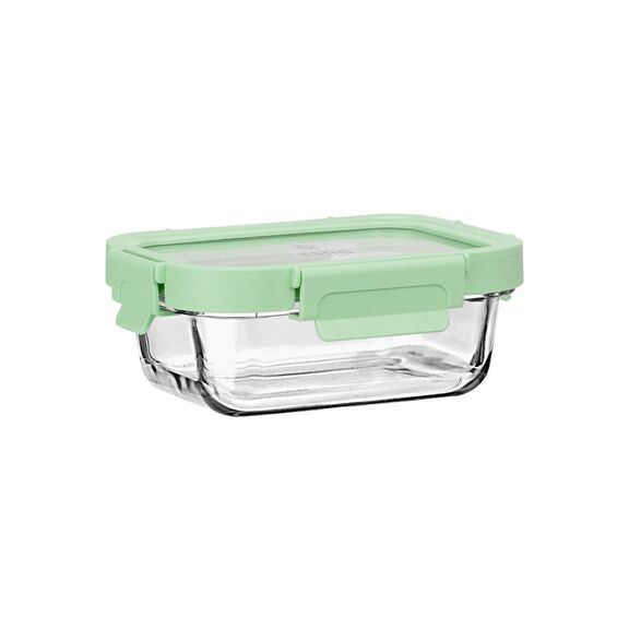 Estia Φαγητοδοχειο Click&seal Γυαλινο 370ml 16.3x12.3x6.2cm με Καπακι Πλαστικο Mint