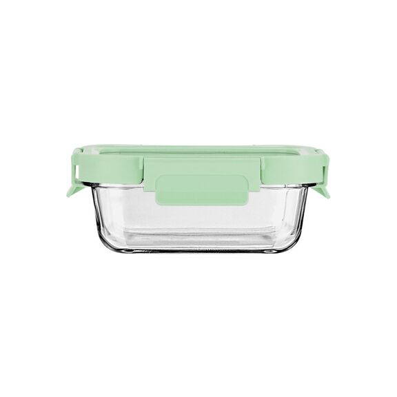 Estia Φαγητοδοχειο Click&seal Γυαλινο 370ml 16.3x12.3x6.2cm με Καπακι Πλαστικο Mint