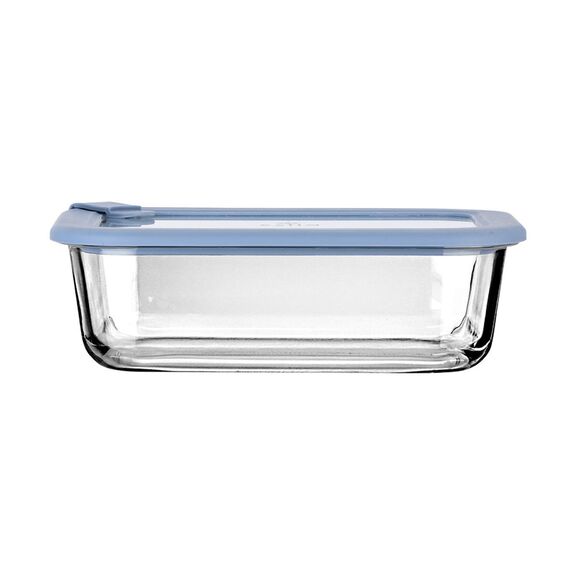 Estia Φαγητοδοχειο Colorseal Γυαλινο 1050ml 21.6x16.5x7.4cm με Καπακι Σιλικονης Μπλε