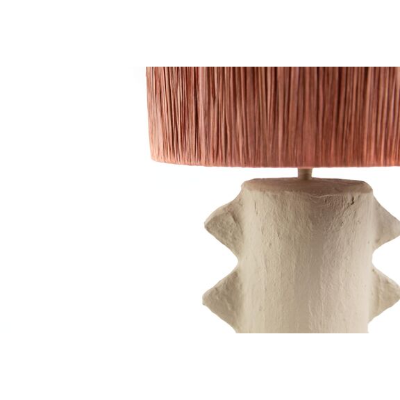 Επιτραπέζιο Φωτιστικό Miela Raffia Beige Terracota (34x34x52) Soulworks 0880005