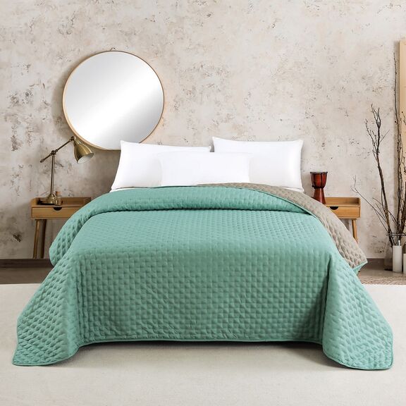 Κουβερλι King Size Renzo Aqua/dark Grey (260χ240)