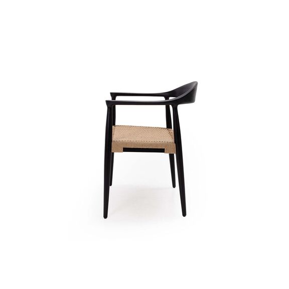 Καρέκλα Τραπεζαρίας με Μπράτσα Kels Black (63x53x76) Soulworks 0940006