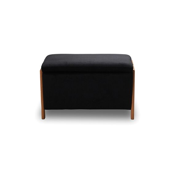 Dali Σκαμπο Velvet Black με Αποθ. Χωρο 75x42x44εκ.