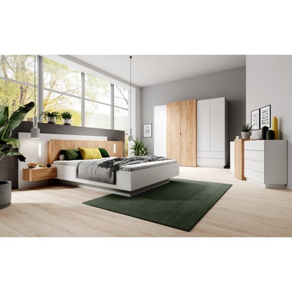 Ντουλάπα 3d Λευκή 230x201x51cm με Εσωτερικό Καθρέπτη και Συρτάρια
