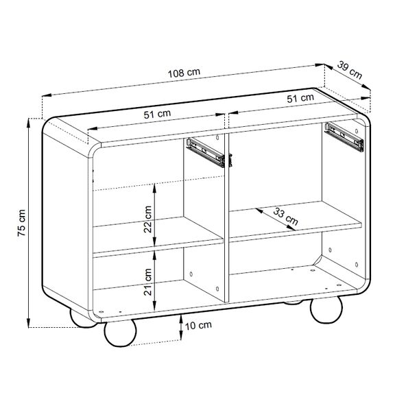 Μπουφές Albion με Συρτάρια Λευκό Kazmir 108x75x39cm