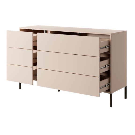 Συρταριέρα Dast Μπεζ με 6 Συρτάρια 137x81x39cm
