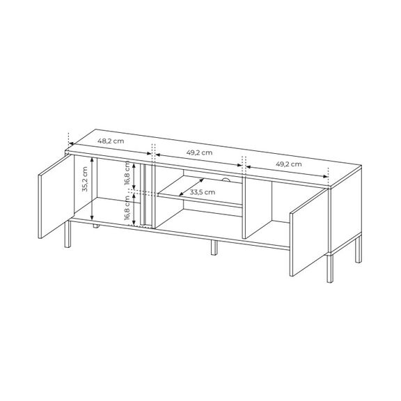 Έπιπλο Τηλεόρασης Dast Μπεζ 153x53x39cm