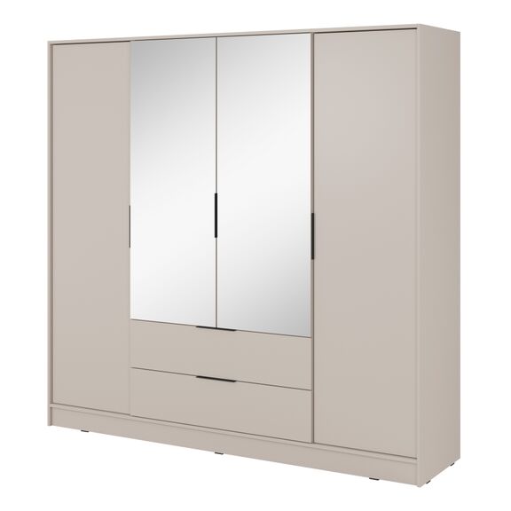 Ντουλάπα Kelly Λευκό Σαμπανί με Καθρέπτες 206x200x51cm