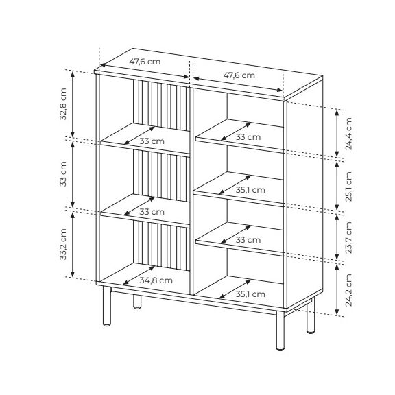 Βιτρίνα Lang Ανθρακί+ Φυσικό Evoke με Φωτισμό 100x125x39cm