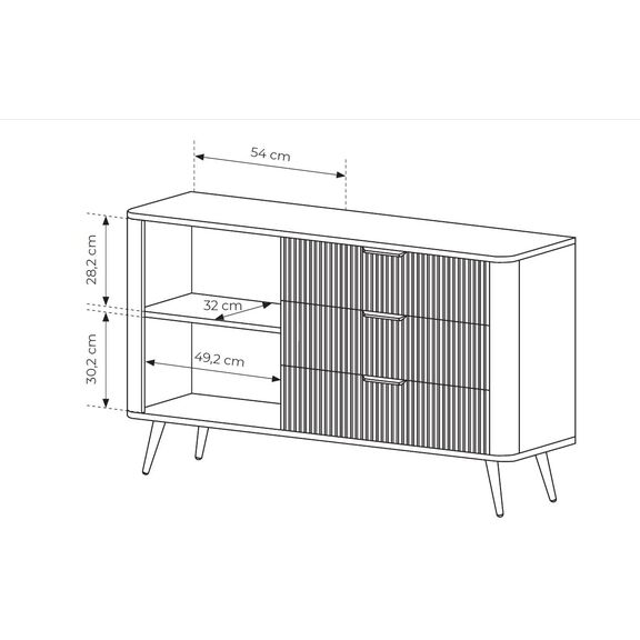 Μπουφές με Συρτάρια Lante Λευκό 138x81x38cm