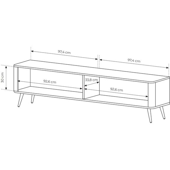 Έπιπλο Τηλεόρασης Lante Λευκό 163x51x38cm